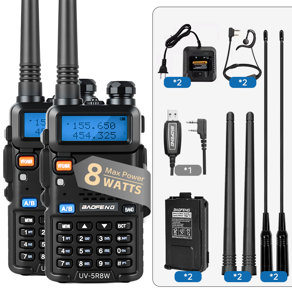 High Power Dual Band UV Walkie Talkie Long Range Handheld Radio
