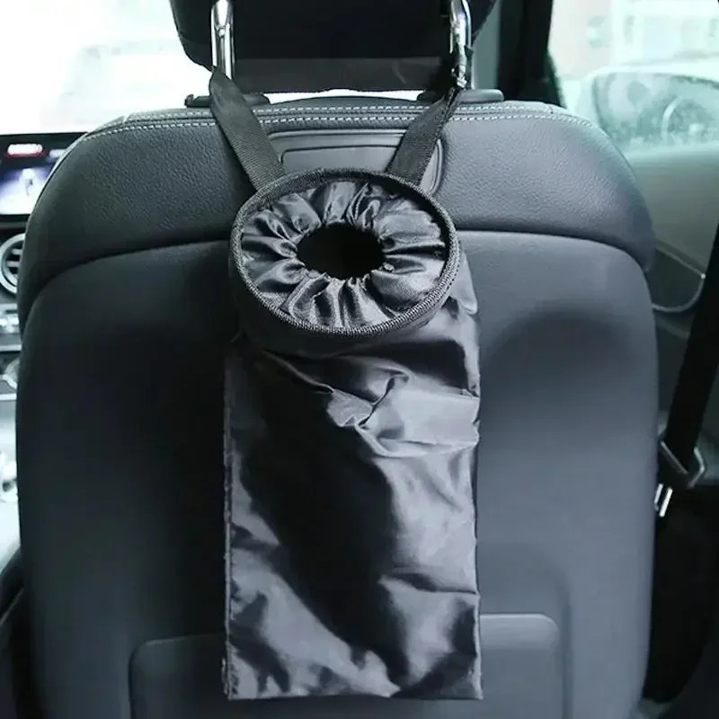 Car Trash Can with Lid Leakproof Organizer for Back Seat Headrest