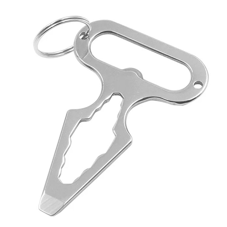 7-in-1 Multifunctional Carabiner Tool Stainless Steel Outdoor EDC Survival Tool with Bottle Opener & Screwdriver