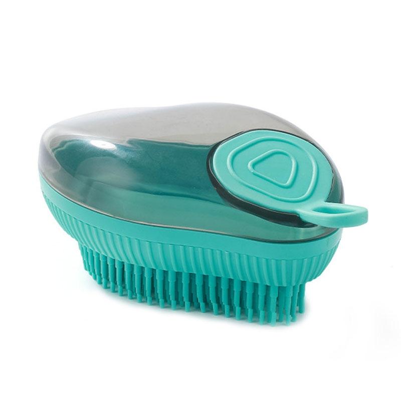 Pet Bathing Brush with Soap Dispenser Soft Silicone Dog & Cat Grooming Massage Tool