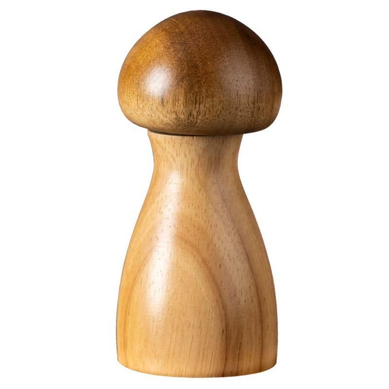 Wooden Mushroom Pepper Grinder Adjustable Ceramic Spice Mill Kitchen Tool