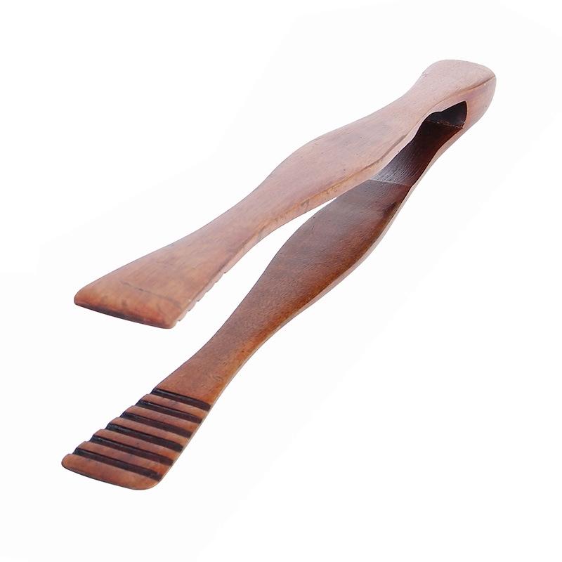 Wooden Kitchen Tongs BBQ Food Clip for Bread Desserts and Pastries