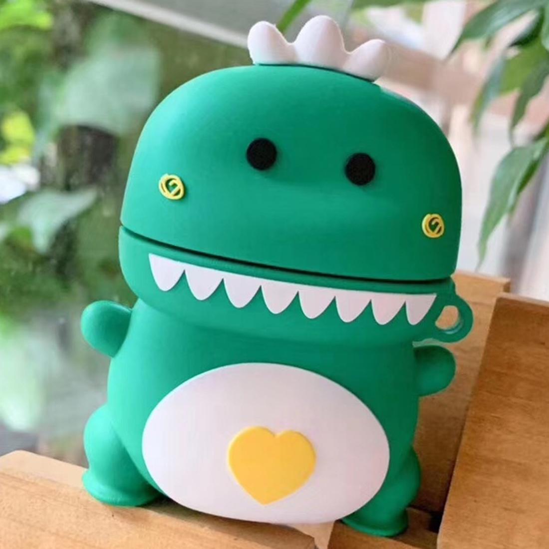 Cute Dinosaur AirPods case for Apple AirPods Soft Protective Cover Green