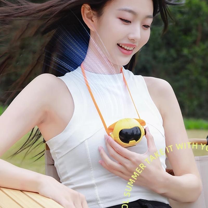 Portable Neck Fan Hands Free Rechargeable Personal Cooling Fan for Outdoor Travel