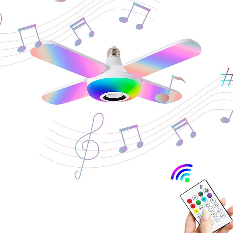 Bluetooth RGB Music Light Bulb with Remote Speaker Color Changing LED