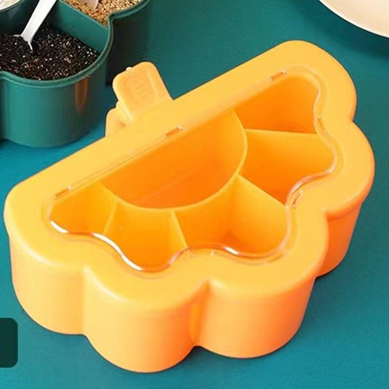 6 Grid Spice Organizer Box Airtight Kitchen Seasoning Container Set