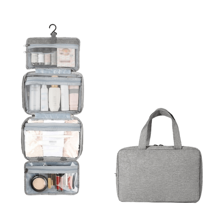 Foldable Travel Toiletry Bag Waterproof Hanging Organizer with Hook & Compartments