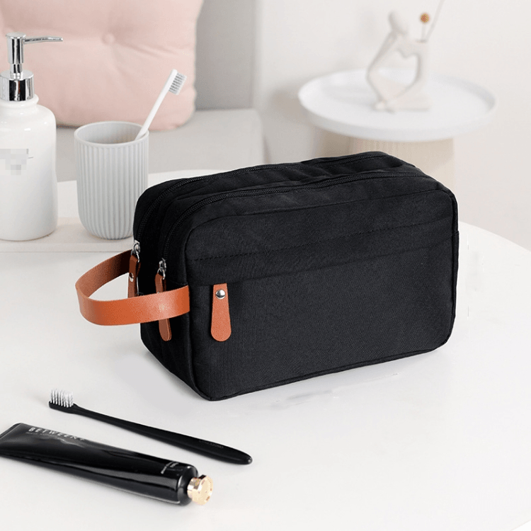 Portable travel toiletry bag for men with double layer waterproof storage organizer