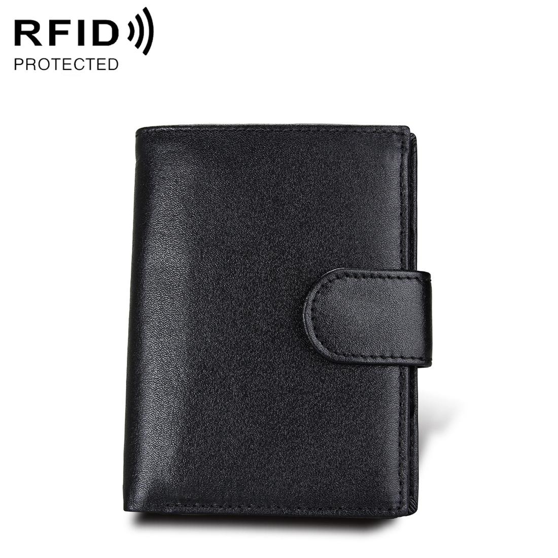RFID Blocking Genuine Leather Wallet for Men with Passport Holder and Secure Card Slots