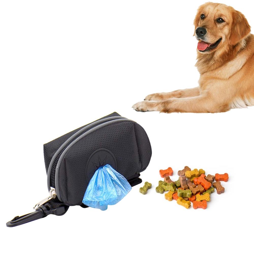 Compact Dog Treat Pouch with Waste Bag Dispenser for Walks