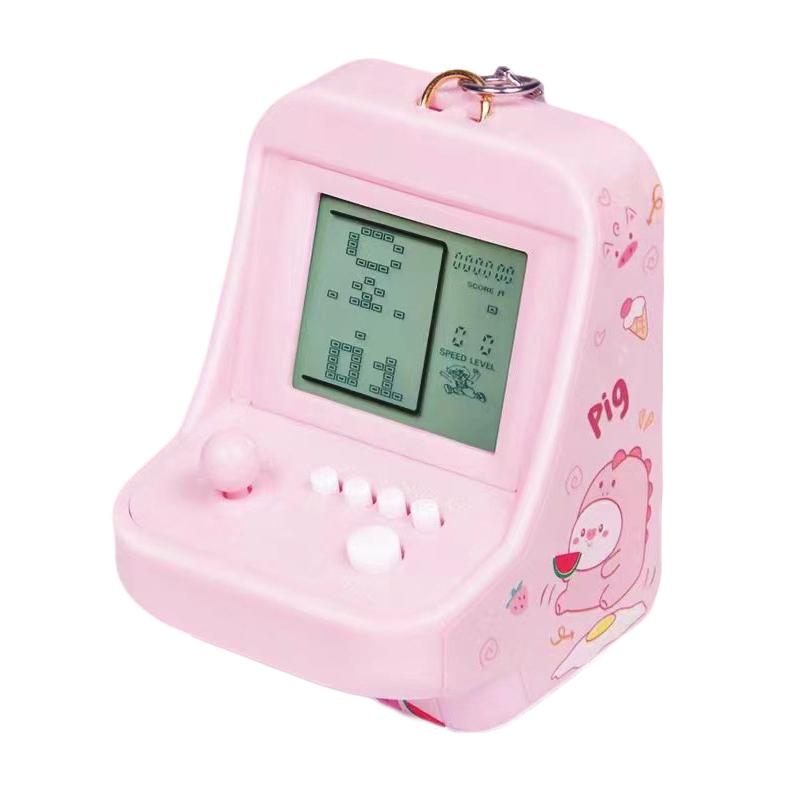 Mini Arcade Game Keychain Portable Retro Handheld Toy with Classic Games Gift for Kids