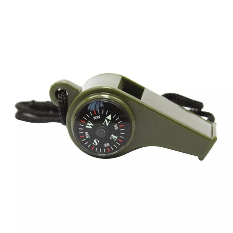 Outdoor Survival Whistle with Built In Outdoor Compass Thermometer for Hiking & Camping
