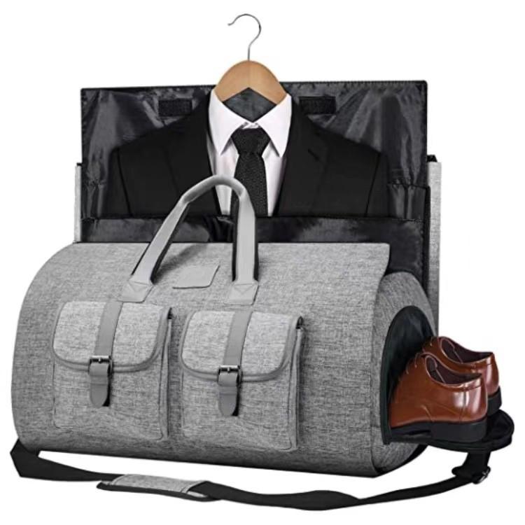 Large Capacity Garment Travel Bag with Shoe Compartment Portable Foldable Suit Storage Duffel