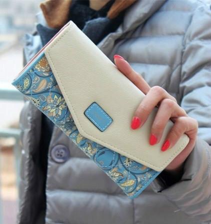 Vintage Floral PU Leather Wallet for Women with Coin Pocket & Card Organizer