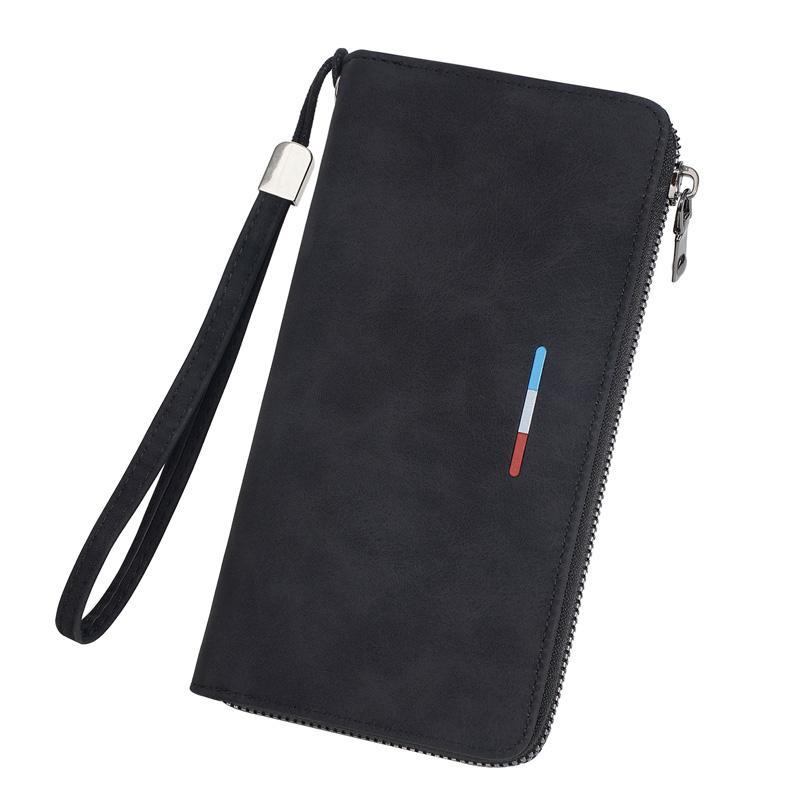 Men Long Wallet Zippered Clutch with Multi-Card Holder & Phone Storage