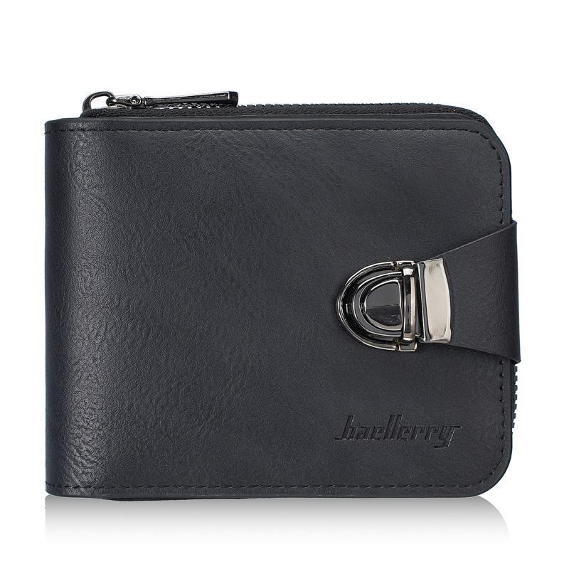Vintage Men Wallet with Zipper Coin Pocket & Multi-Card Holder