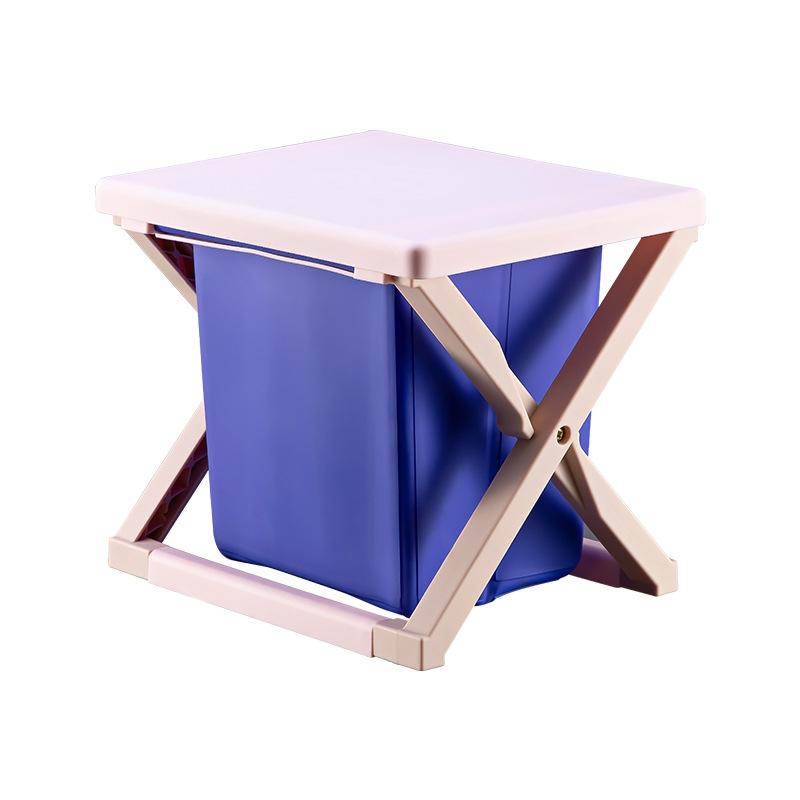 Portable Folding Camping Toilet with Lid Travel Emergency Toilet Seat & Storage Bucket