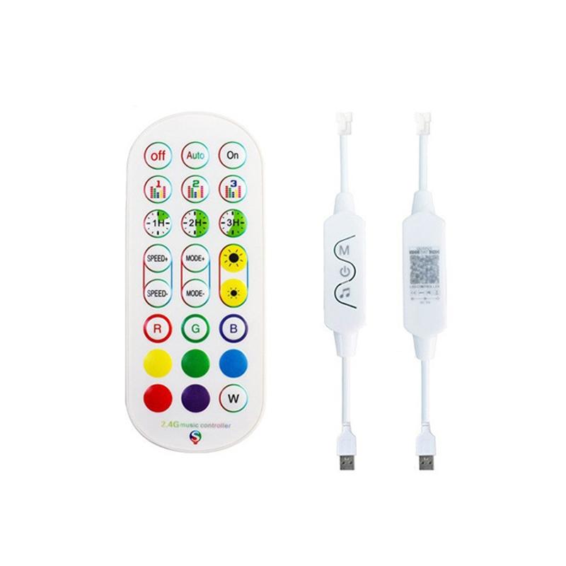 Smart 24-Key LED Strip Controller with 2.4G RF Remote for RGB Running Water Lights