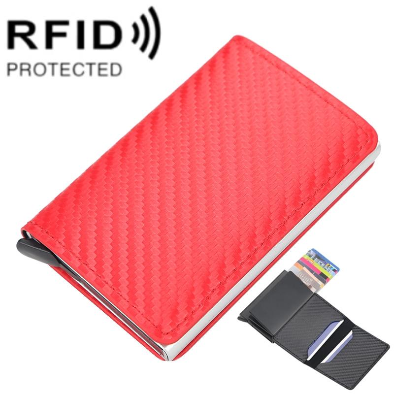 RFID Anti-theft Plaid Leather Card Holder Wallet with Automatic Eject