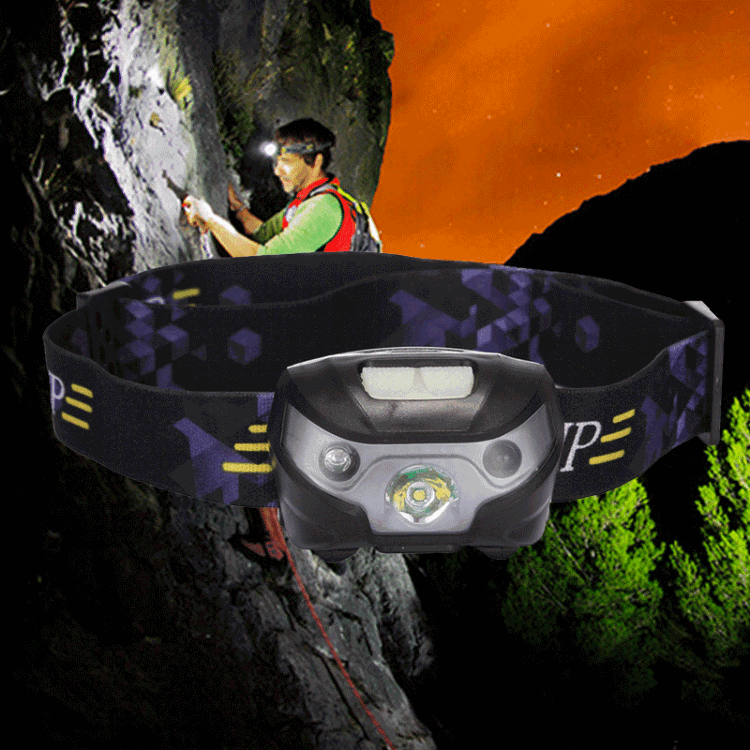 rechargeable led headlamp with motion sensor & waterproof 4 modes
