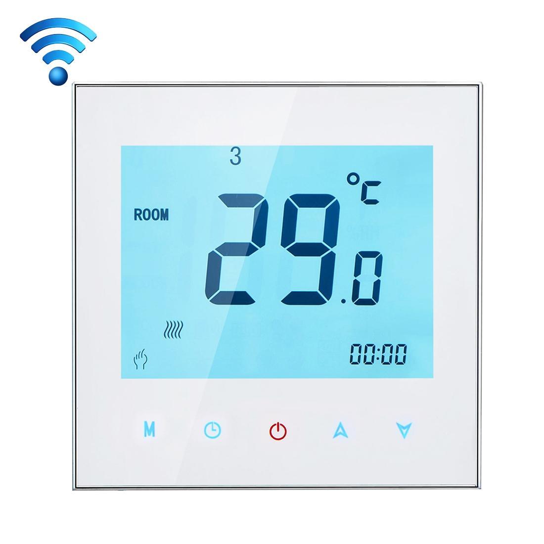 Smart WiFi Touch Screen Thermostat for Electric Floor Heating with LCD Display & Sensor
