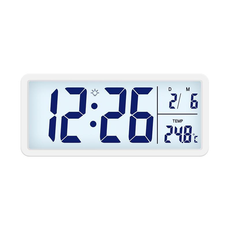 10 Inch Digital Wall Clock with Indoor Thermometer and Large LCD Display
