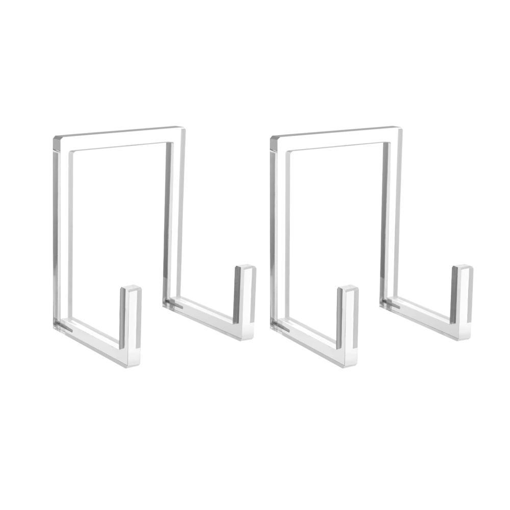 Acrylic Book Display Stand Set of 2 Clear Picture Frame Holder for Books, Photos & Art Displays