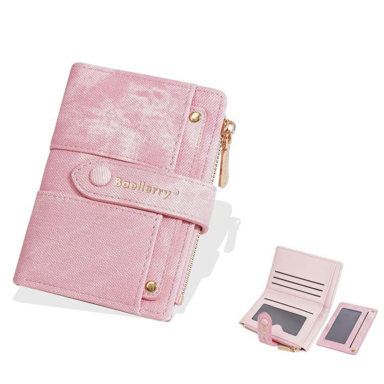 Women RFID Style Short Wallet with Detachable Card Holder & Zipper Coin Pocket