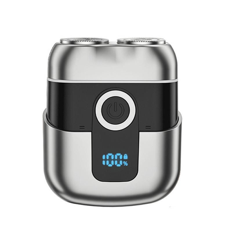 Mini Electric Shaver for Men, Portable Dual-Head Travel Razor with LCD Display & USB-C Charging
