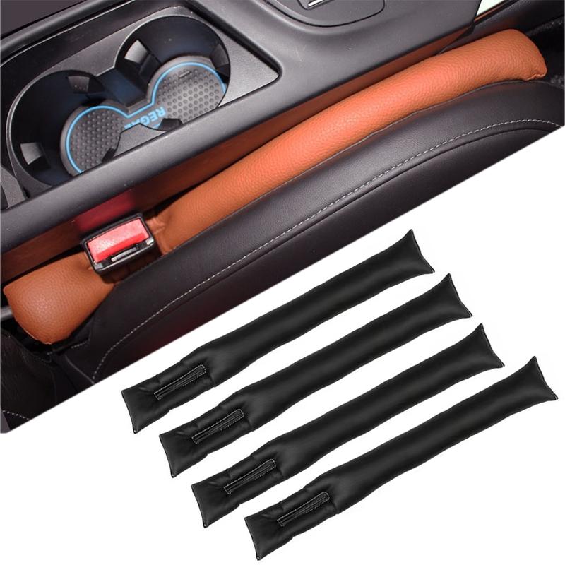Universal Leather Car Seat Gap Filler Set 4PCS Anti-Drop Seat Crevice Protector