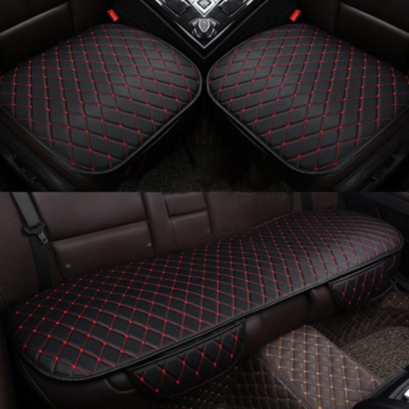 Universal Anti-Slip Car Seat Cushion Cover for Rear Seats PU Leather Comfort Mat