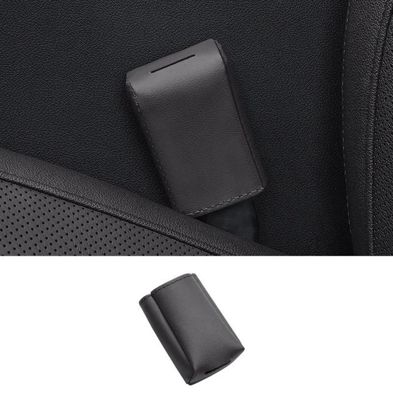 Premium Leather Car Seat Belt Buckle Cover & Protector for Universal Vehicle Interiors