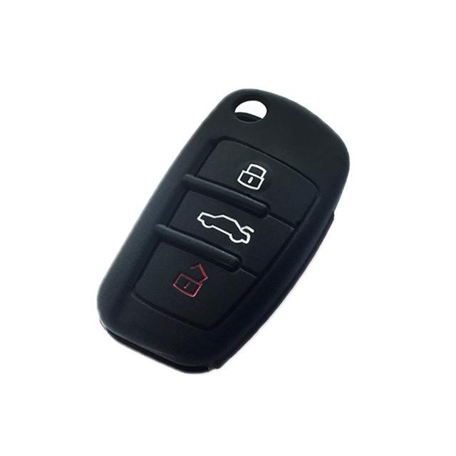 Audi Silicone Flip Key Fob Cover Set 2PCS Shockproof Remote Key Protector for A1 A3 Q3