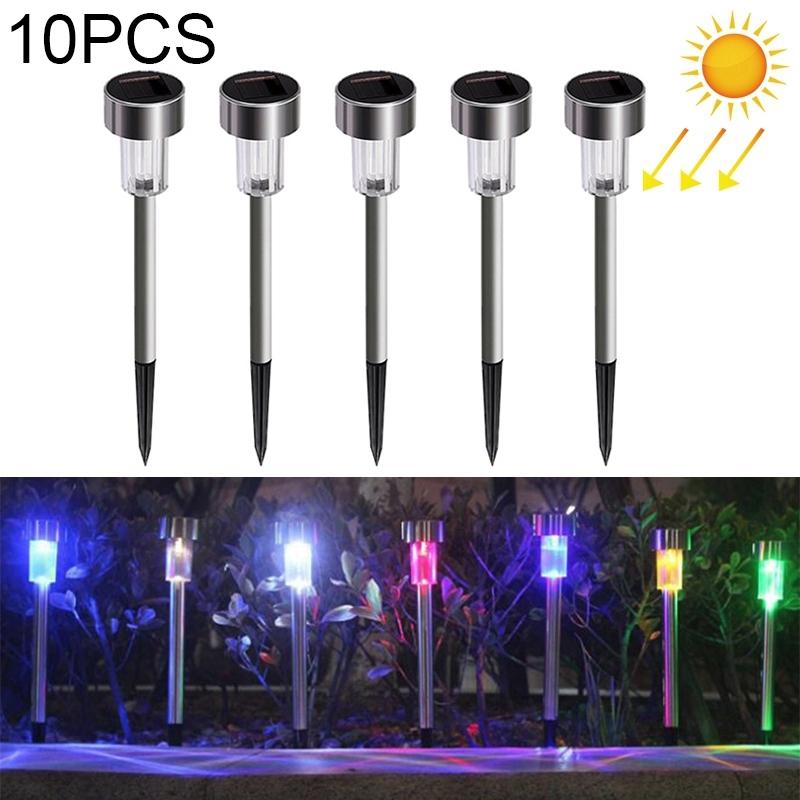 10PCS Solar Garden Lights IP65 Waterproof Stainless Steel LED Pathway Lighting