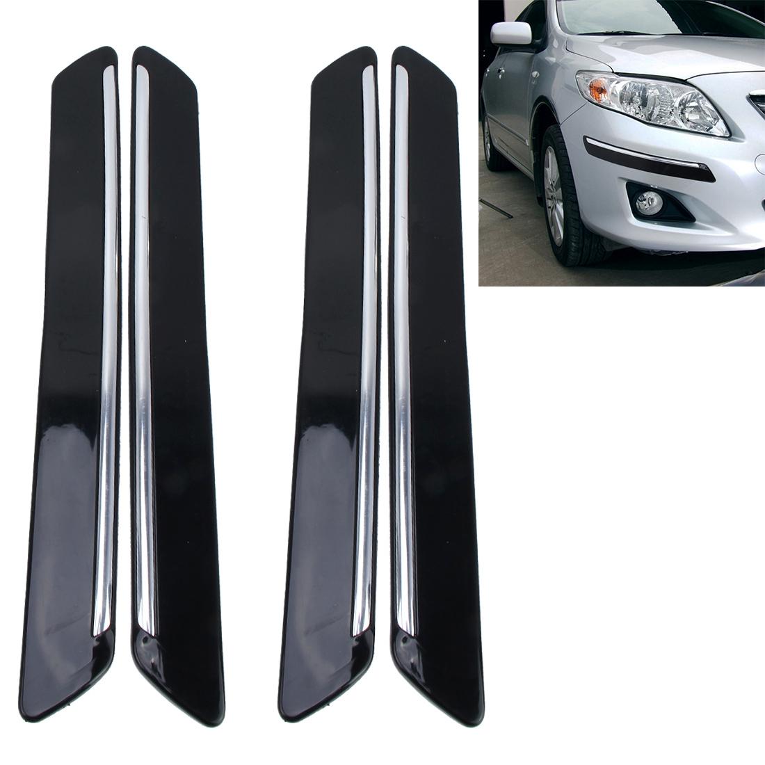 Universal Rubber Car Bumper Guard Strips, 4PCS Anti Scratch Bumper Protector for Front & Rear Protection