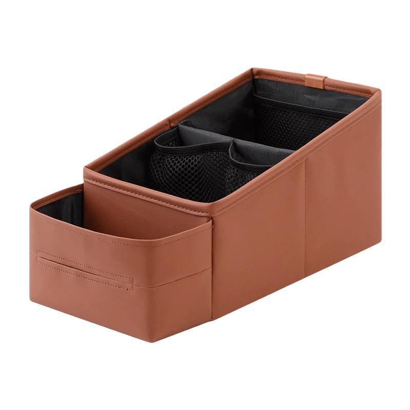 Car Cup Holder Armrest Organizer with Tissue Box & Extra Storage