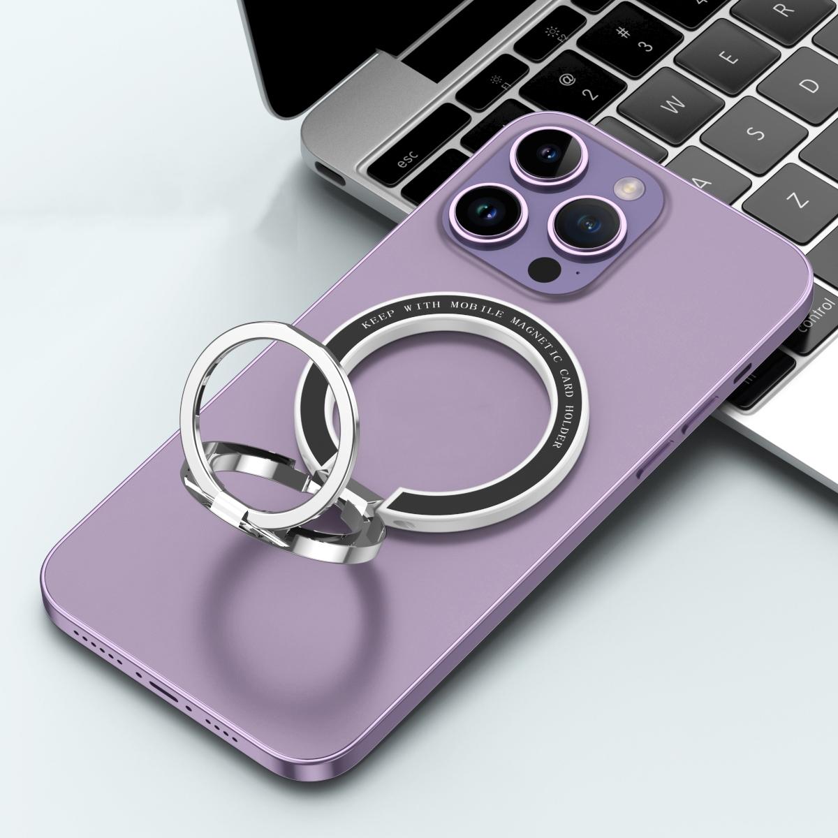 Dual-Axis Magnetic Phone Holder & Ring Grip for Car and Desk Use