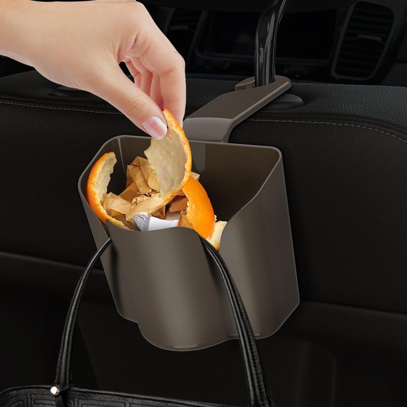 Car Trash Can & Back Seat Organizer with Phone Holder and Hook