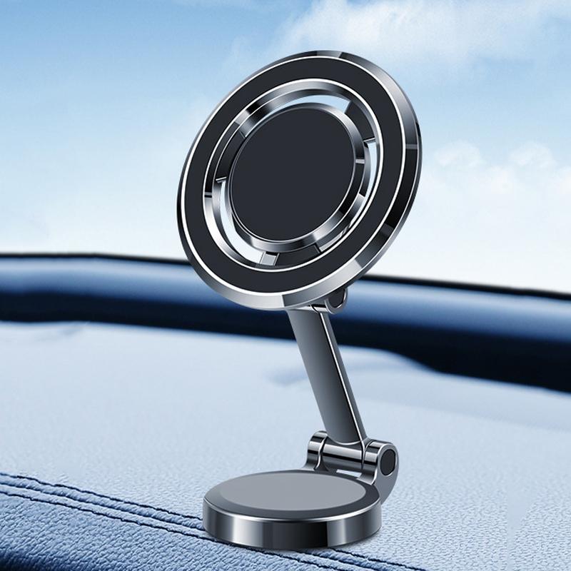 Magnetic Car Phone Holder for Dashboard Screen with 360° Rotation & Foldable Design