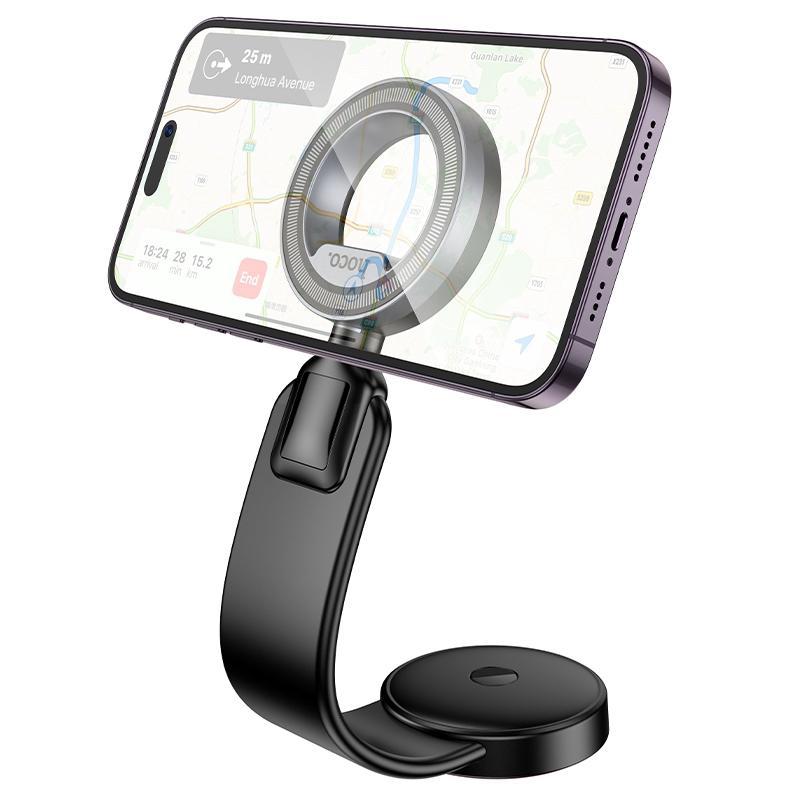 H71 Magnetic Car Phone Holder Center Console Ring Mount for iPhone 12 to 16 Universal Dashboard Stand
