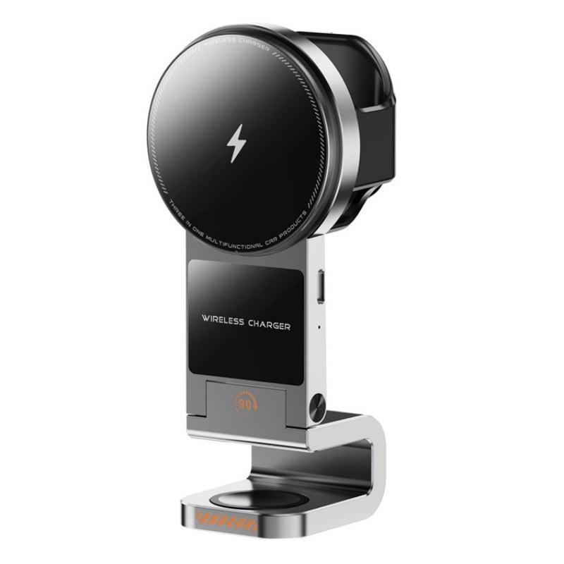 MagSafe Magnetic 3 in 1 Wireless Car Charger with Air Vent Mount for Phone Watch Earbuds Fast Charging