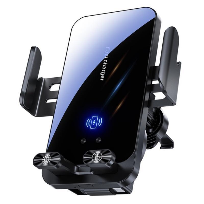 SD05 Retractable Wireless Car Charger Auto Clamping Car Phone Holder with 15W Fast Charging