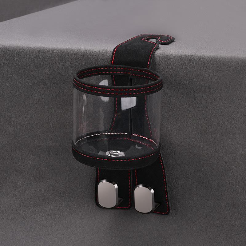 Universal Car Headrest Cup Holder with Seat Back Organizer Hook Dual Storage for Bags Drinks and Essentials
