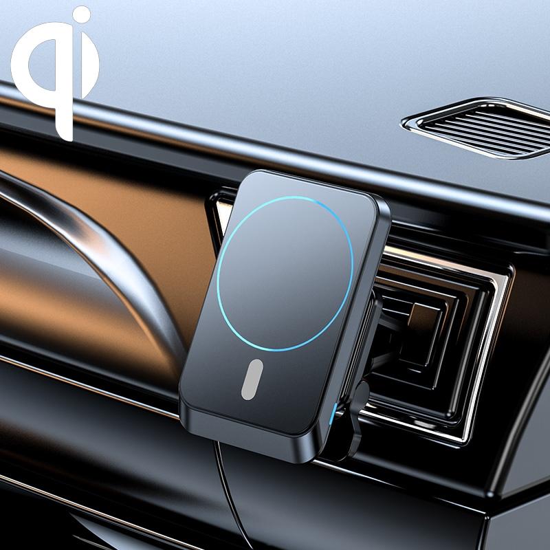 JJT-969 15W Magnetic Car Charger Wireless Car Charger MagSafe Car Mount Air Vent Phone Holder