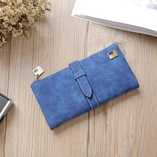 Nubuck Style Women Wallet Long Zipper Phone Wallet Purse with Card Holder