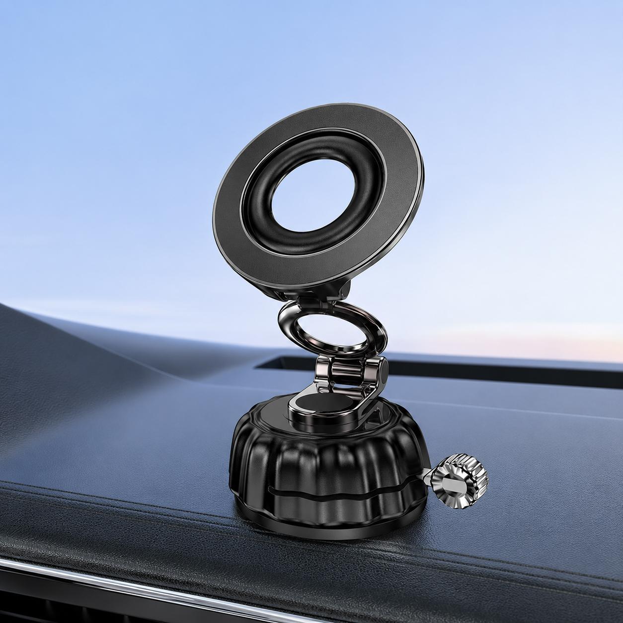 S21 Magnetic Car Phone Holder with Vacuum Suction Mount for Dashboard Windshield Navigation