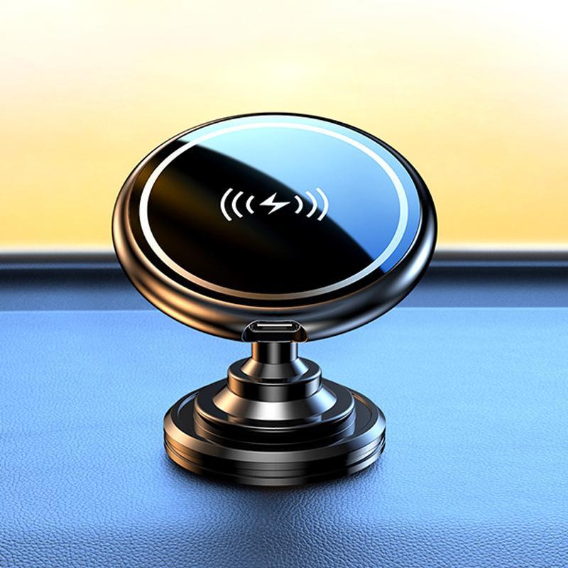 15W Magnetic Wireless Car Charger MagSafe Car Mount Phone Holder with 360 Degree Alloy Base