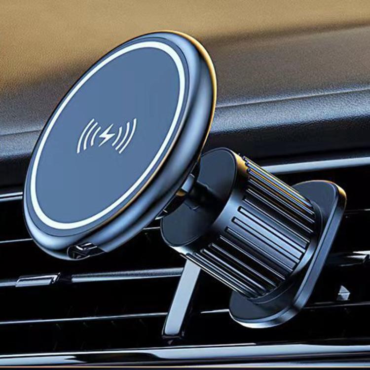 15W Magnetic Wireless Car Charger MagSafe Car Phone Holder with 360 Degree Adjustable Alloy Base