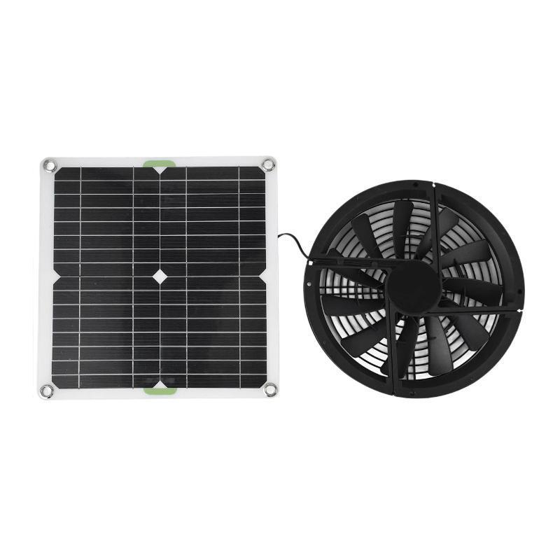 15W Solar Panel Fan IP65 Solar Exhaust Fan for Greenhouse Chicken Coop Kitchen Ventilation