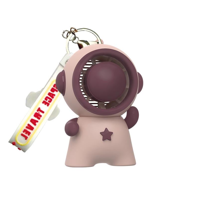 Portable Astronaut Mini Fan Keychain USB Rechargeable Handheld Cooling Fan with Lanyard